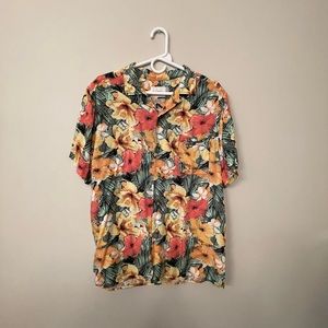 GoodFellow Mens L Large Floral All-Over Print Hawaiian Shirt
